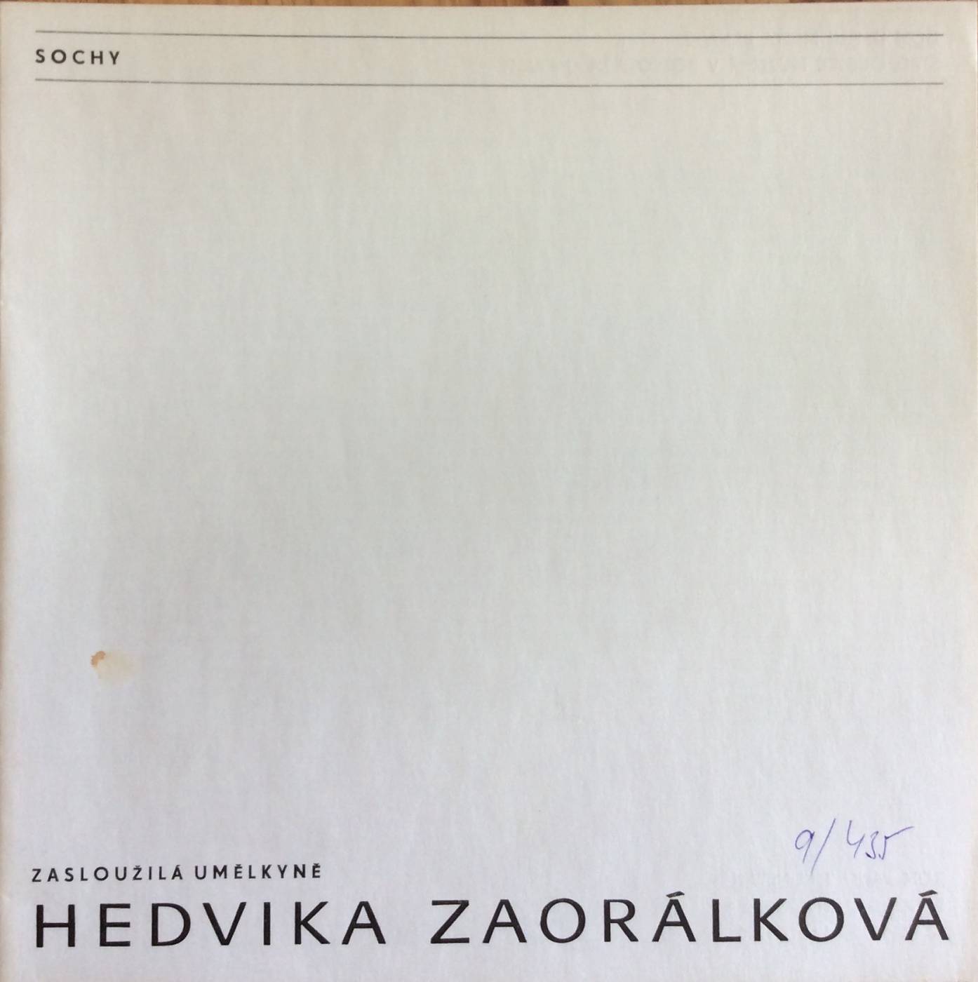 Zasloužilá umělkyně Hedvika Zaorálková – Sochy