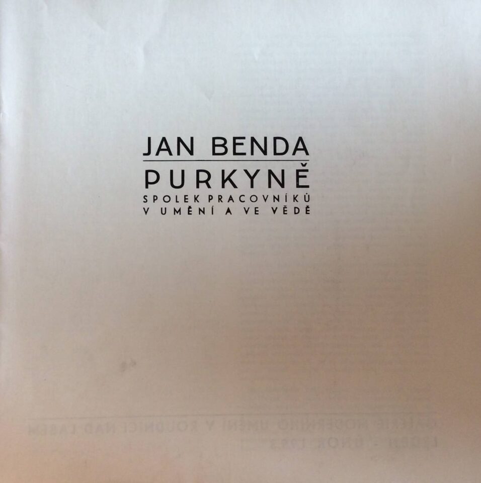 Jan Benda / Purkyně – Spolek pracovníků v&nbsp;umění a&nbsp;ve vědě